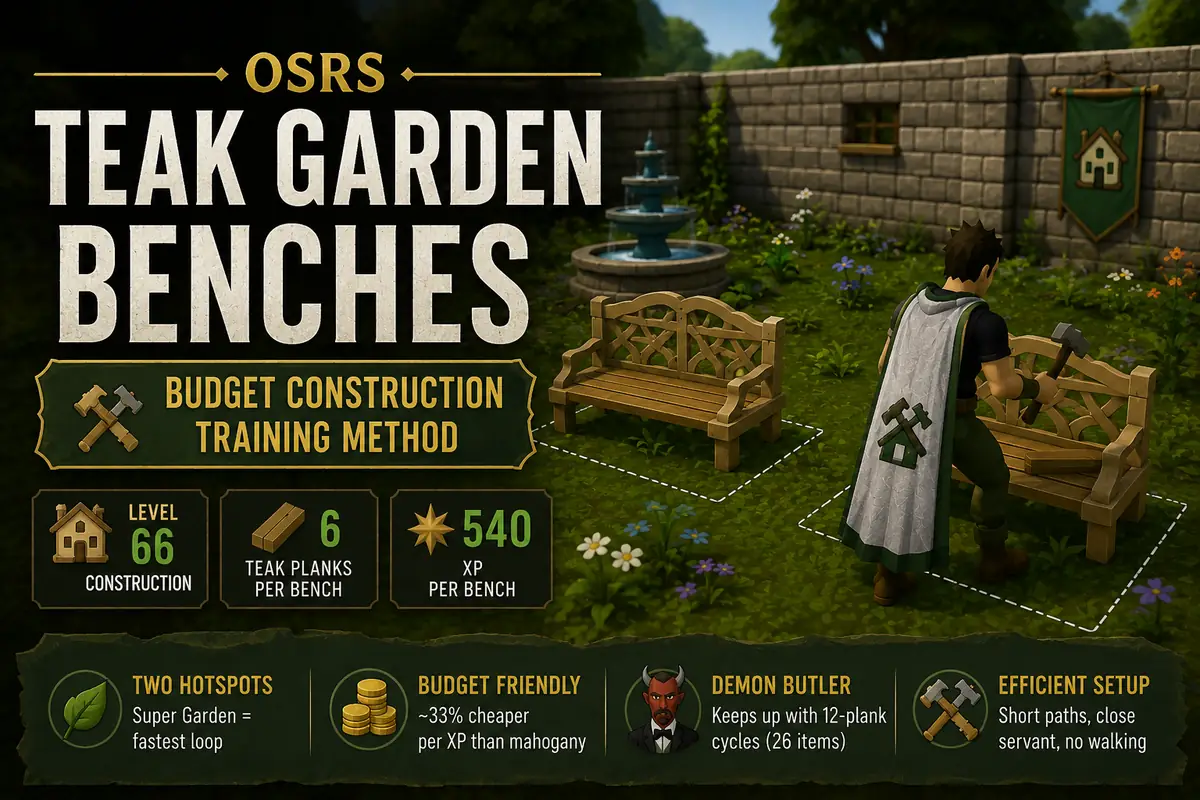 OSRS Teak Garden Benches: The Budget Training Method